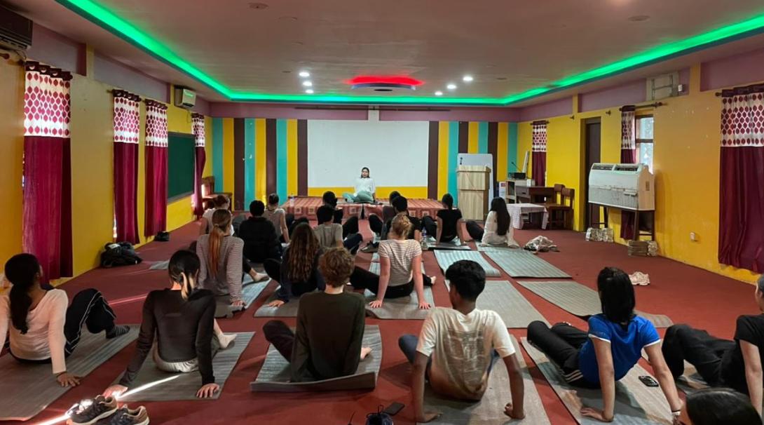 Yoga class in Nepal